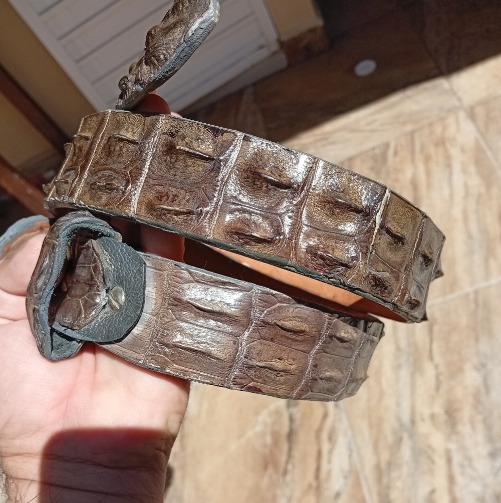 Brown Crocodile Headcut  Leather Men's Bag